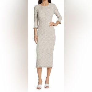 Veronica Beard Sand Richie Rib-Knit Dress Size XL NWT